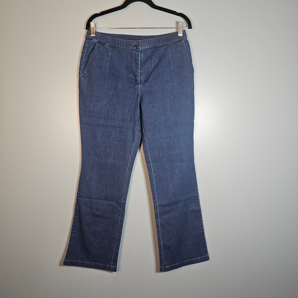 Linea by Louis Dell'Olio Women's Blue Denim Zip Front and Button Pants Size 8P